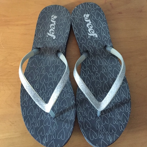 Reef silver flip flops!