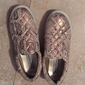 Metallic snake skin sneakers