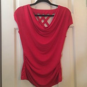 Red wide neck top