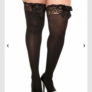 Torrid black lace and bow though highs
