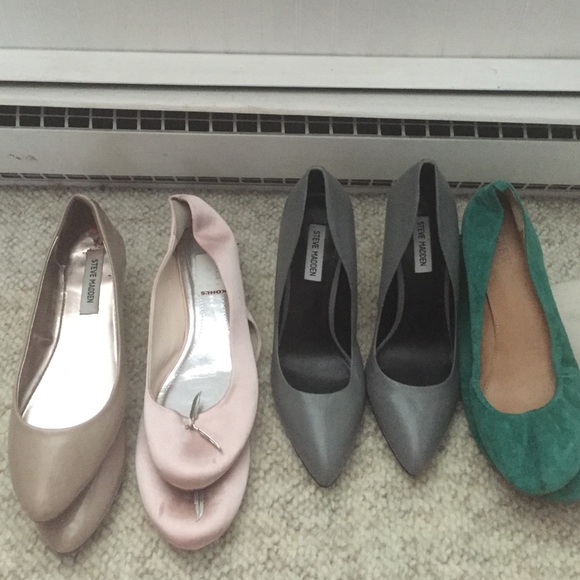 Lot of four pairs of size 10 shoes - flats & heels