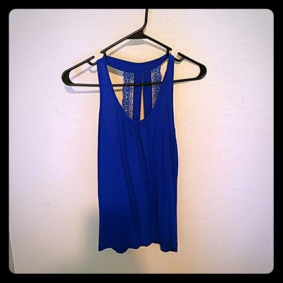 *SOLD* Cute royal blue and lace dressy racer back