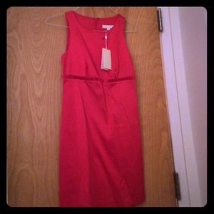 Erin Fetherston coral satin shift cocktail dress 2