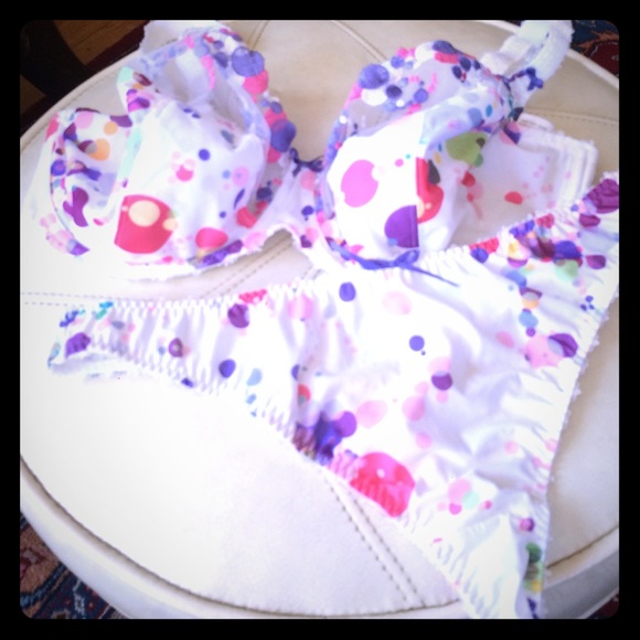 Adorable bra and thong set.