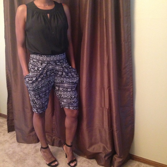 Black and white shorts