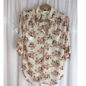 Floral button-up blouse