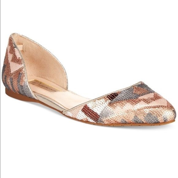 INC crescent dusty metallic Flats