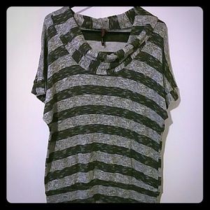 Gray and Black Blouse