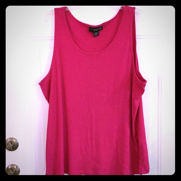 Plus size ribbed pink tank top