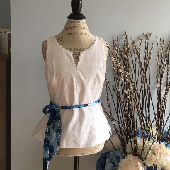 WHBM Brand New White Peplum Top
