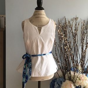 WHBM Brand New White Peplum Top