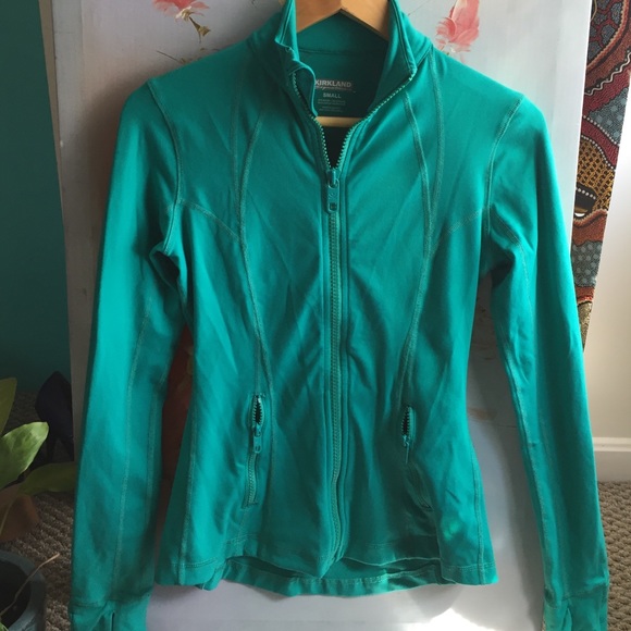 Teal running zip up