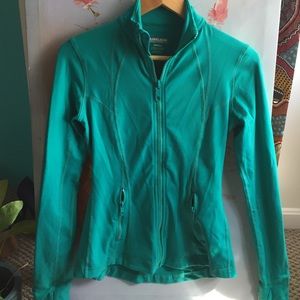 Teal running zip up