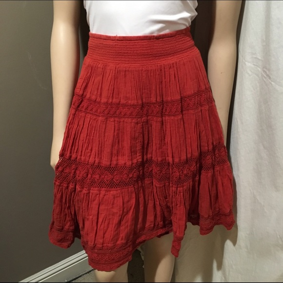 Anthropologie Dresses & Skirts - Anthropologie Rust Colored Boho Peasant Skirt