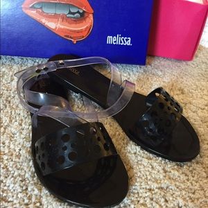 Melissa black flat sandals