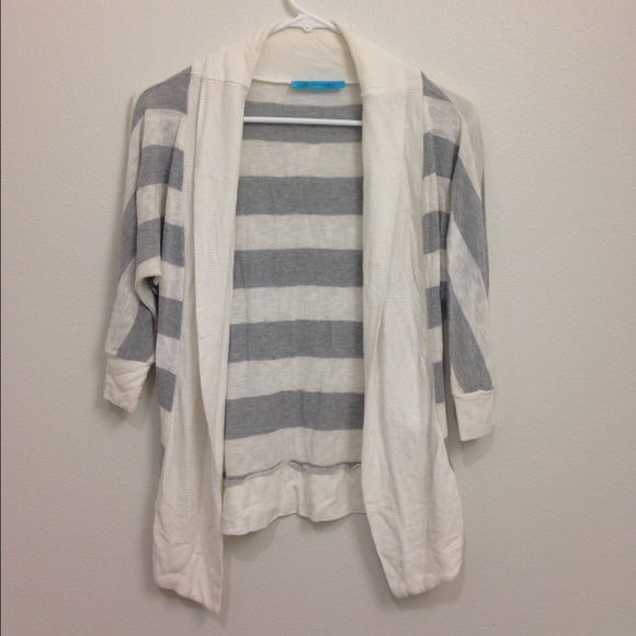 Buttons Open Grey Stripe Cardigan