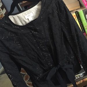 Ann Taylor Loft ❤️ Black Eyelet Jacket, XL