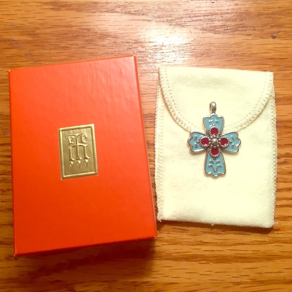 James Avery La Rosa Enamel Cross