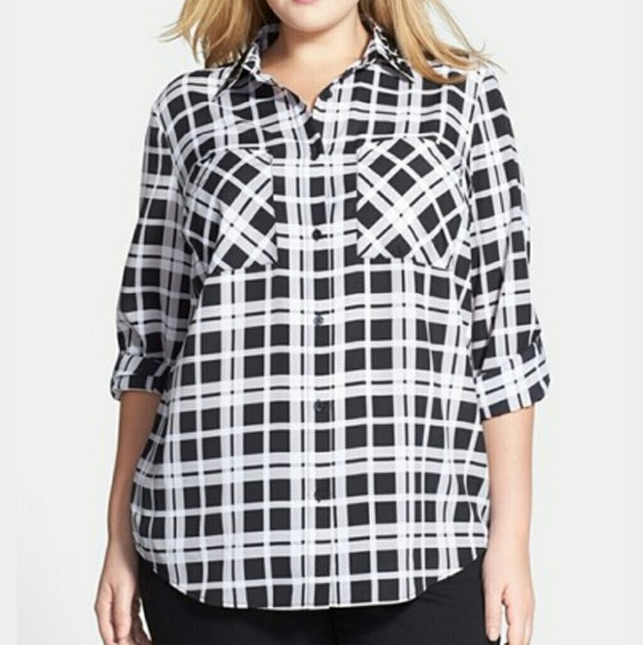 Button down plaid shirt