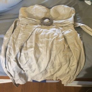 Burlap style strapless dress