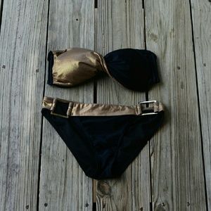 Black and Gold Bikini Set