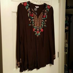 Adorable Embroidered Yoke Shirt