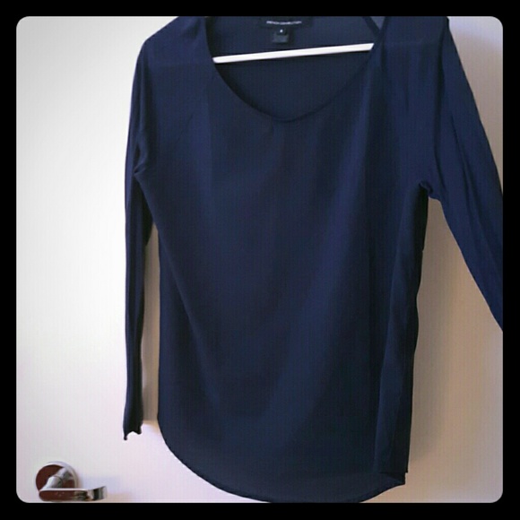 Navy FCUK top/tee