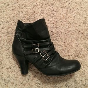 Black Leather Booties