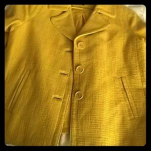 Talbots Twill Pea Jacket mustard yellow