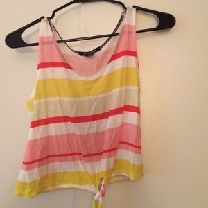 colorful stripped crop tank