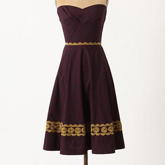 anthropologie strapless dress