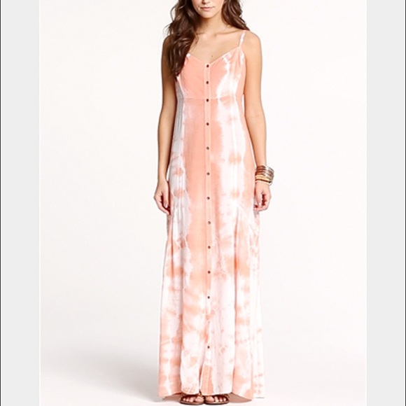 Coral Maxi tie die dress.