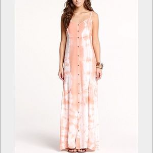 Coral Maxi tie die dress.