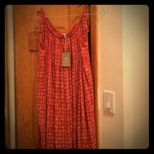 New orange printed madewell beach coverup dress xs