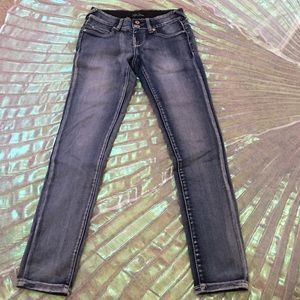 Stretch blue jeans