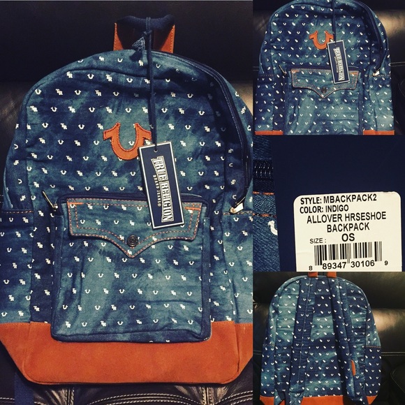 true religion backpack blue