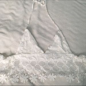 Crochet white crop top