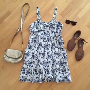 Blue floral summer dress