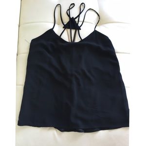V Strappy Date Night Top with golden hardware
