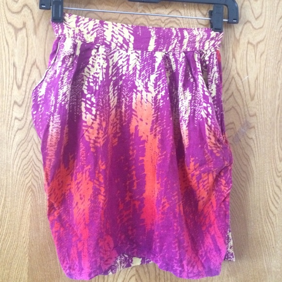 Tribal tie dye mini skirt