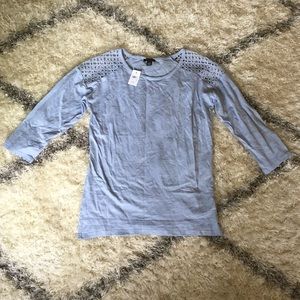 NWT Ann Taylor periwinkle eyelet top