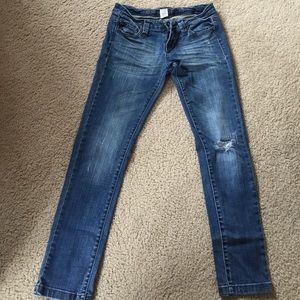 Size 3 short, blue asphalt jeans