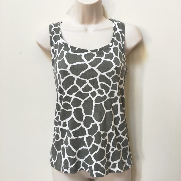 Chico's Ribbed Animal Print Tank