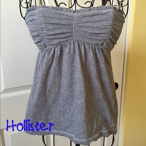 Hollister heather gray tube top with back tie