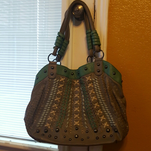 Grey & Green Purse