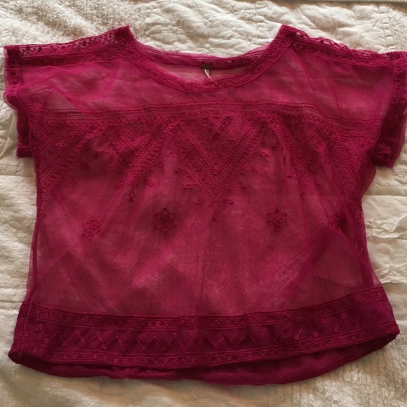 Free people pink sheer top