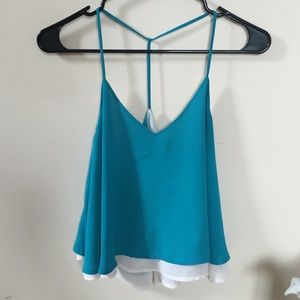 Dark turquoise tank top, really cute backside