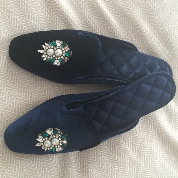 Velvet slip-on slipper shoes