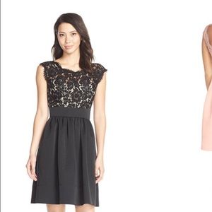 Eliza J Lace and Faille dress