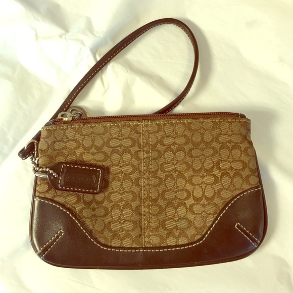 Tan Coach Wristlet